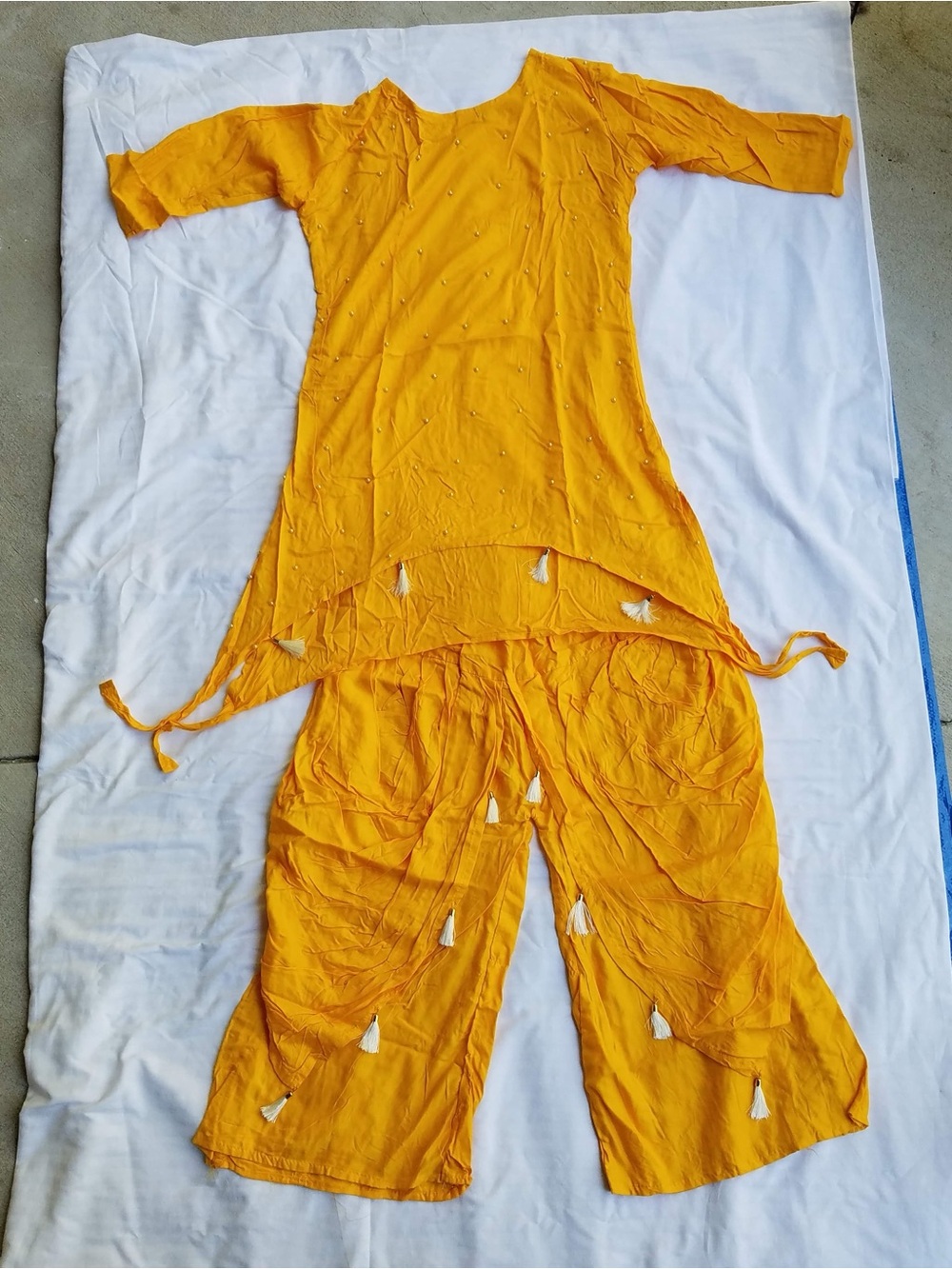 Ethnic Indian Wear Mustard Yellow Kurta and Palazzo Set